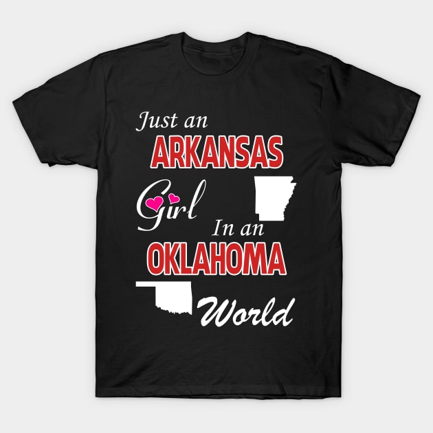 Arkansas - Oklahoma T-Shirt by ALEXANDRA PIVOVAROVA |